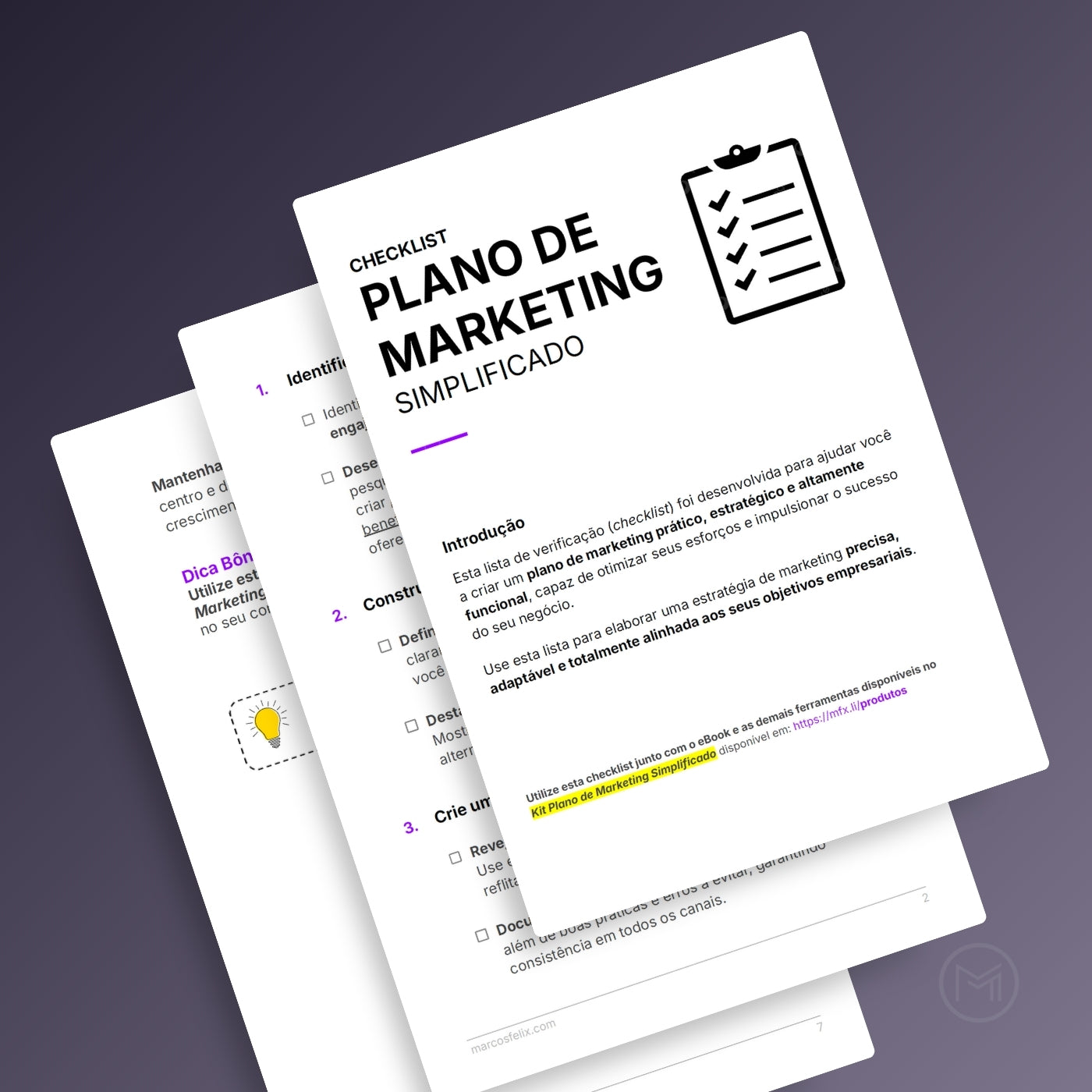 Checklist Plano de Marketing Simplificado