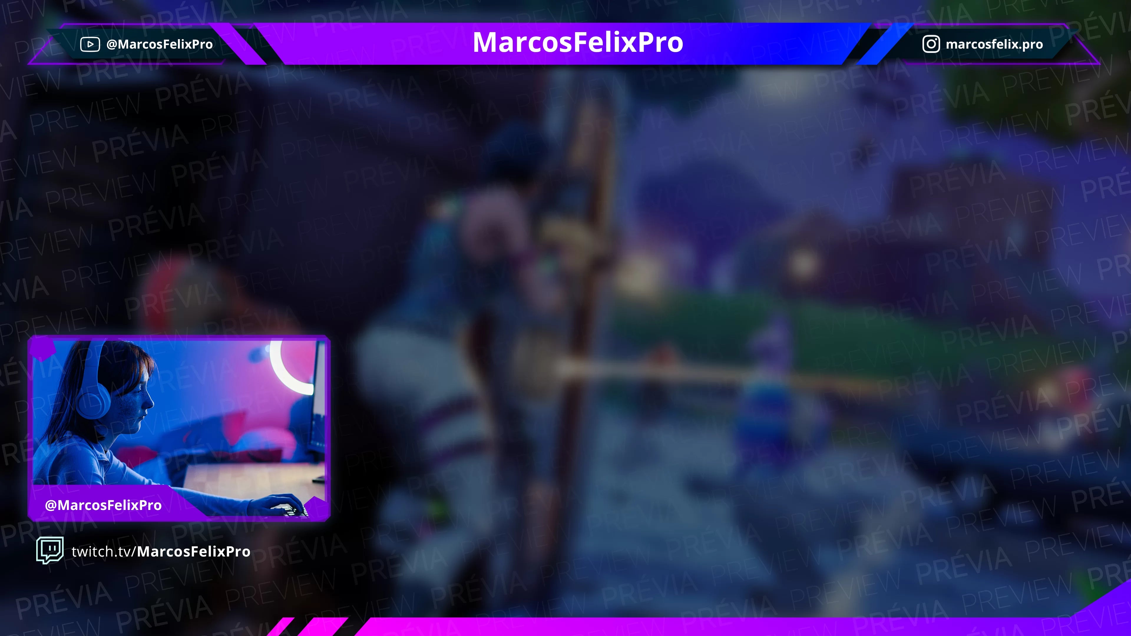 Overlay NEON para Lives (YouTube/Twitch/Facebook/TikTok)