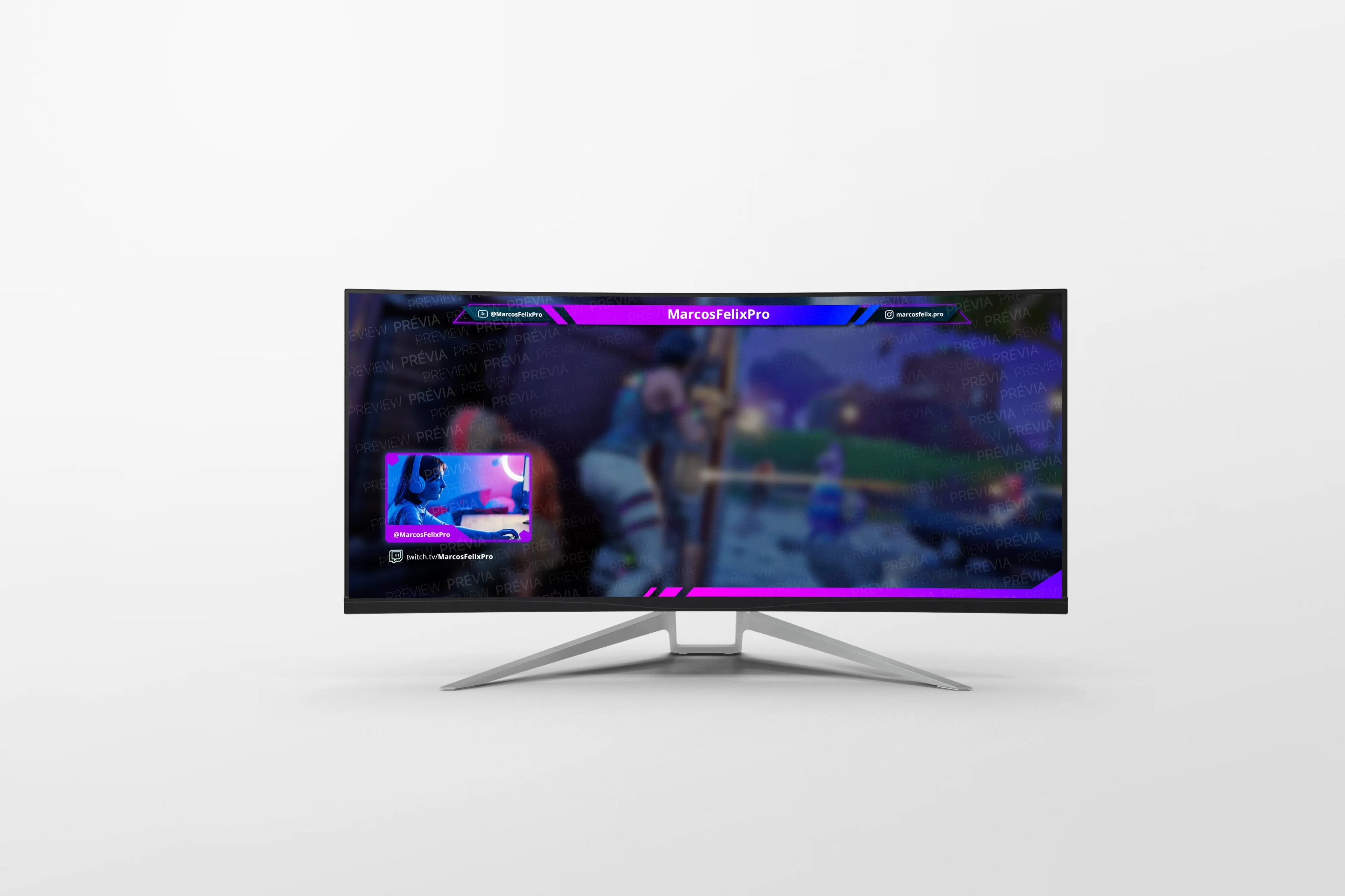 Overlay NEON para Lives (YouTube/Twitch/Facebook/TikTok)