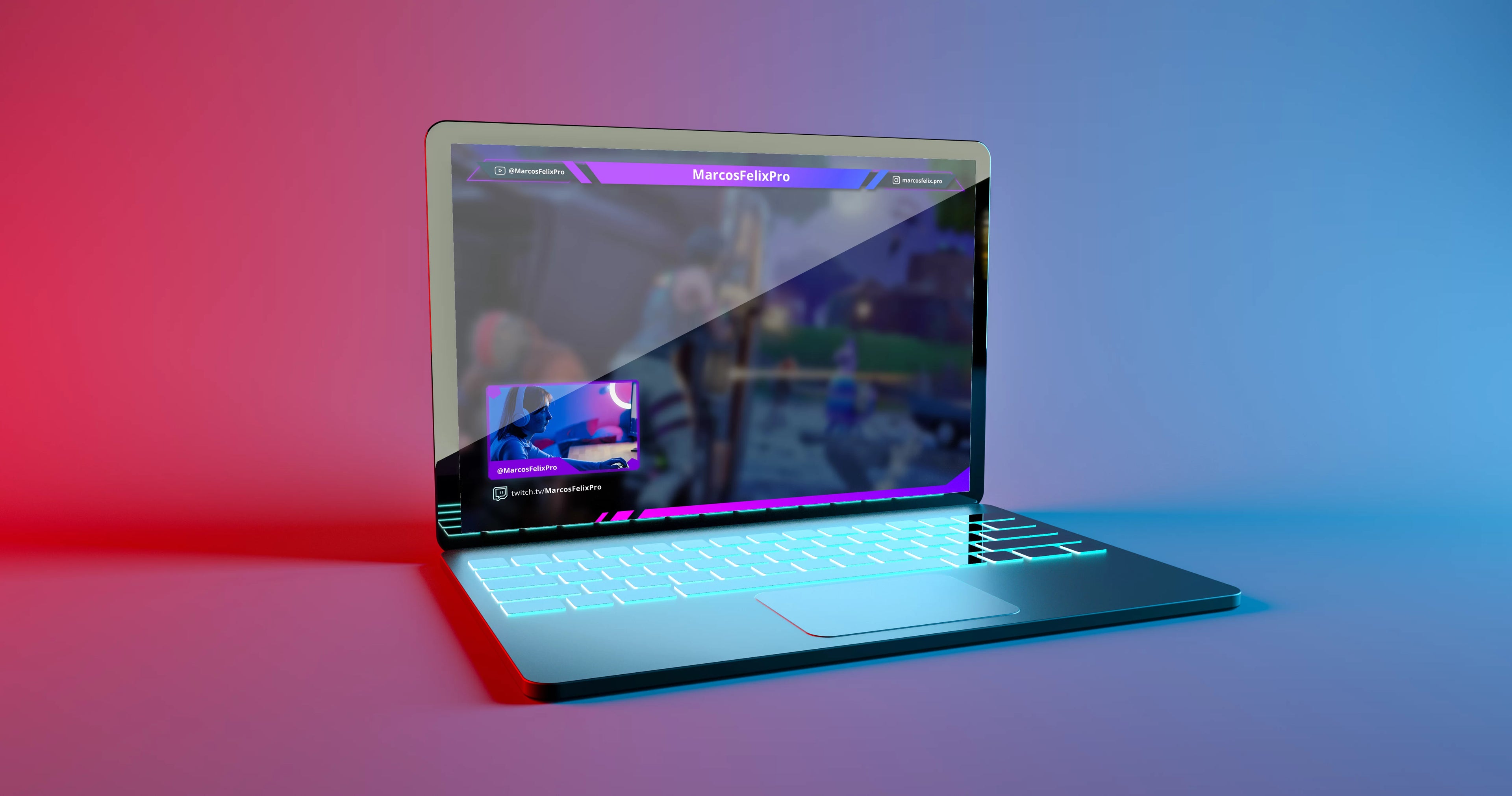 Overlay NEON para Lives (YouTube/Twitch/Facebook/TikTok)